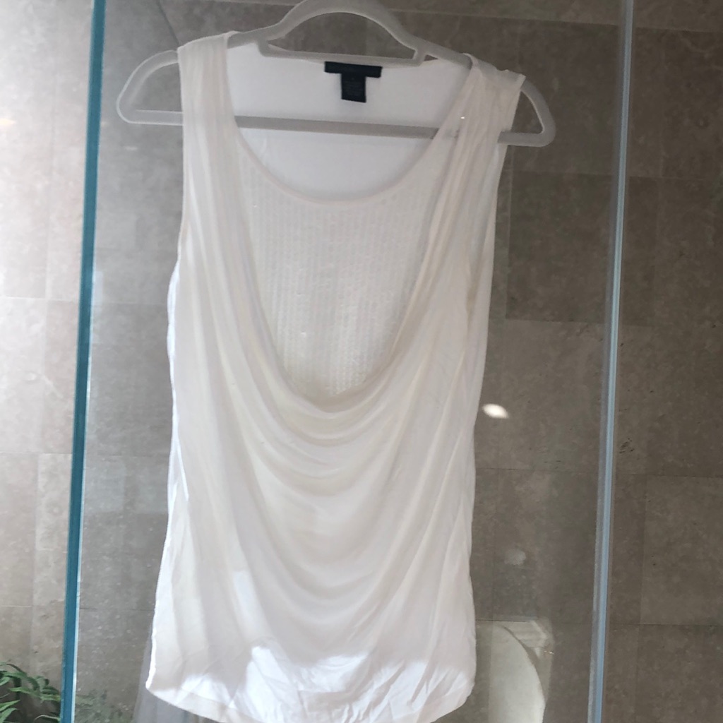White Sequin Insert Top